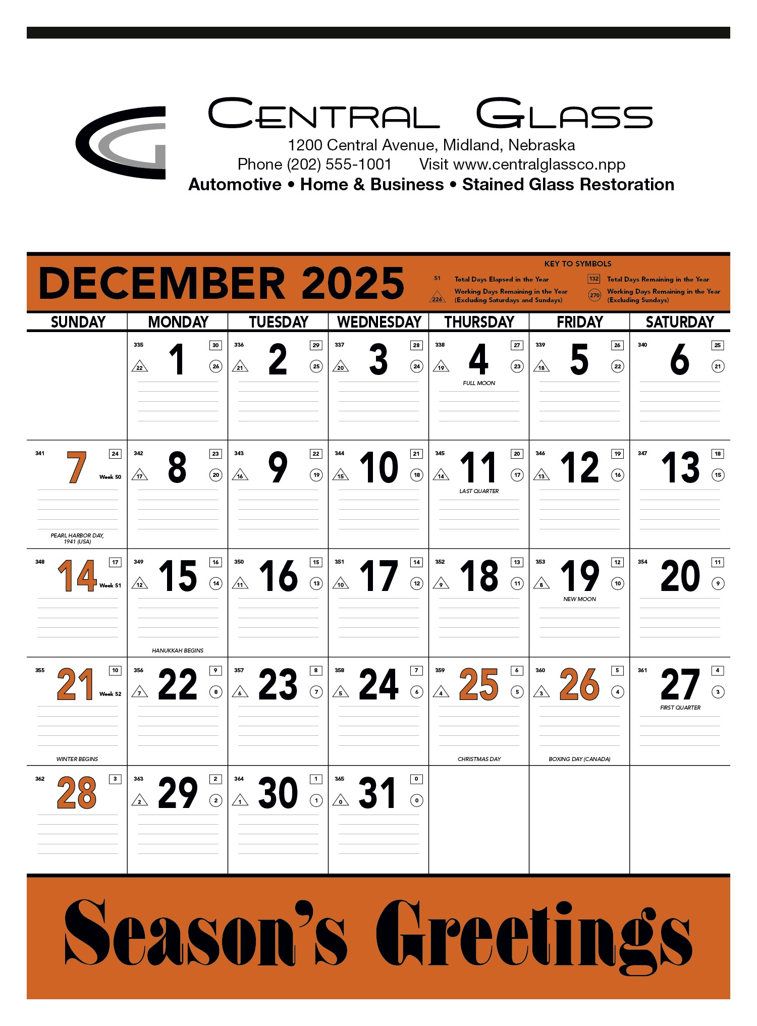 Triumph® Calendars Orange & Black Contractor Memo Calendar 2