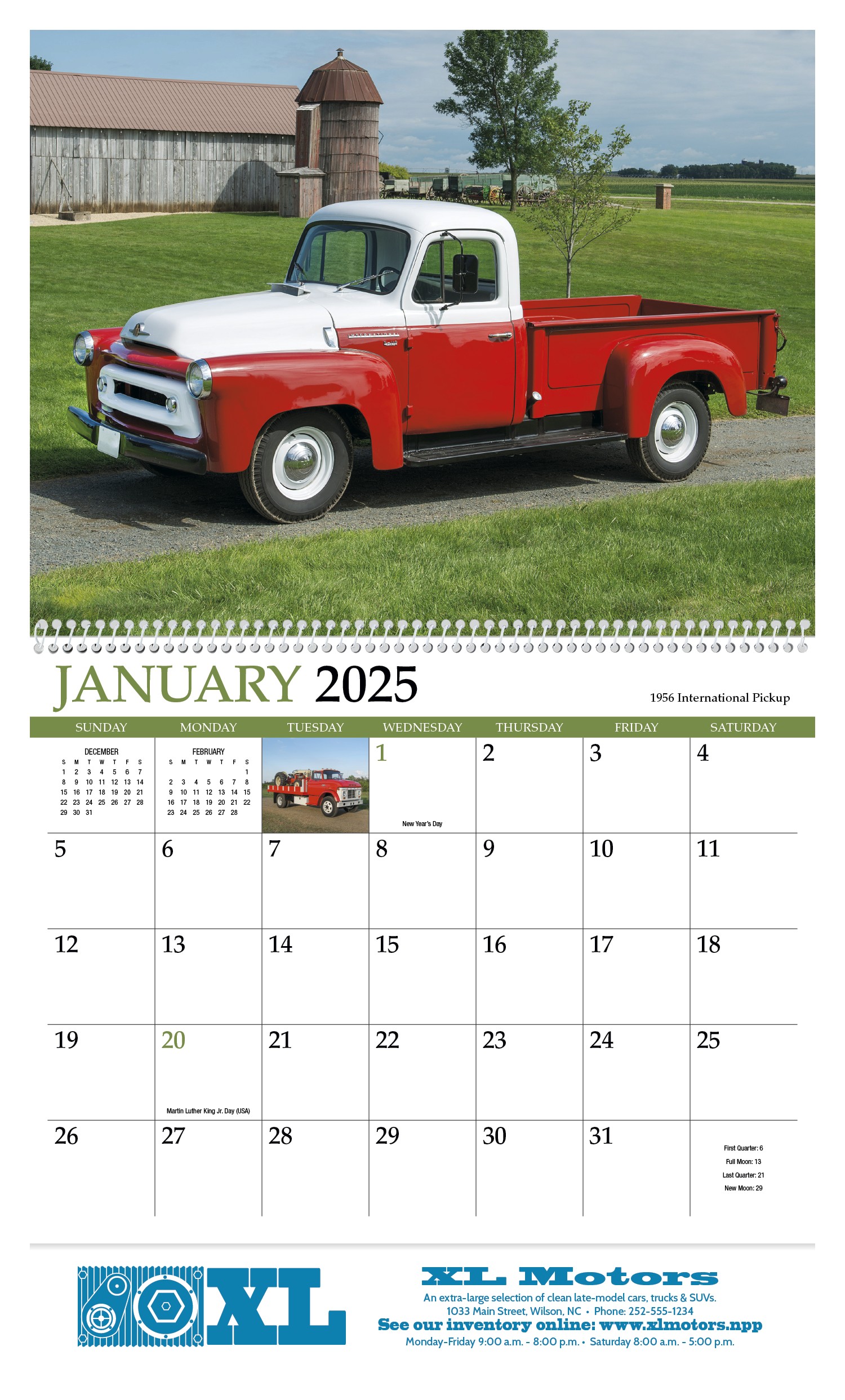 HotLine® Products Classic Trucks Appointment Calendar - Spiral 2