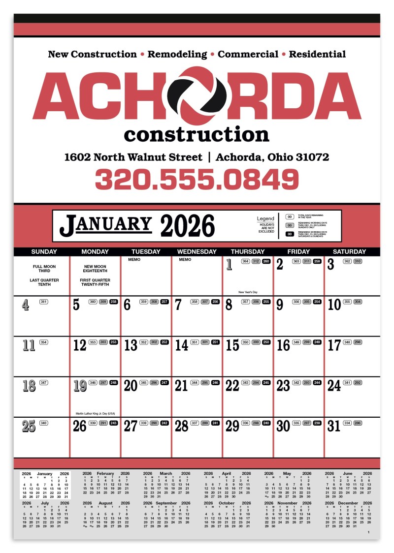 Skinner & Kennedy™ Contractor%27s 12-Sheet Calendar 2 Skinner & Kennedy™ Contractor%27s 12-Sheet Calendar 2