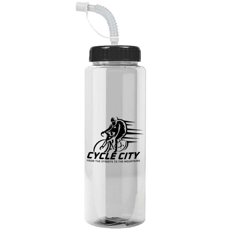 Garyline® Guzzler Bottle with Straw Lid - 32 oz. 2 Garyline® Guzzler Bottle with Straw Lid - 32 oz. 2