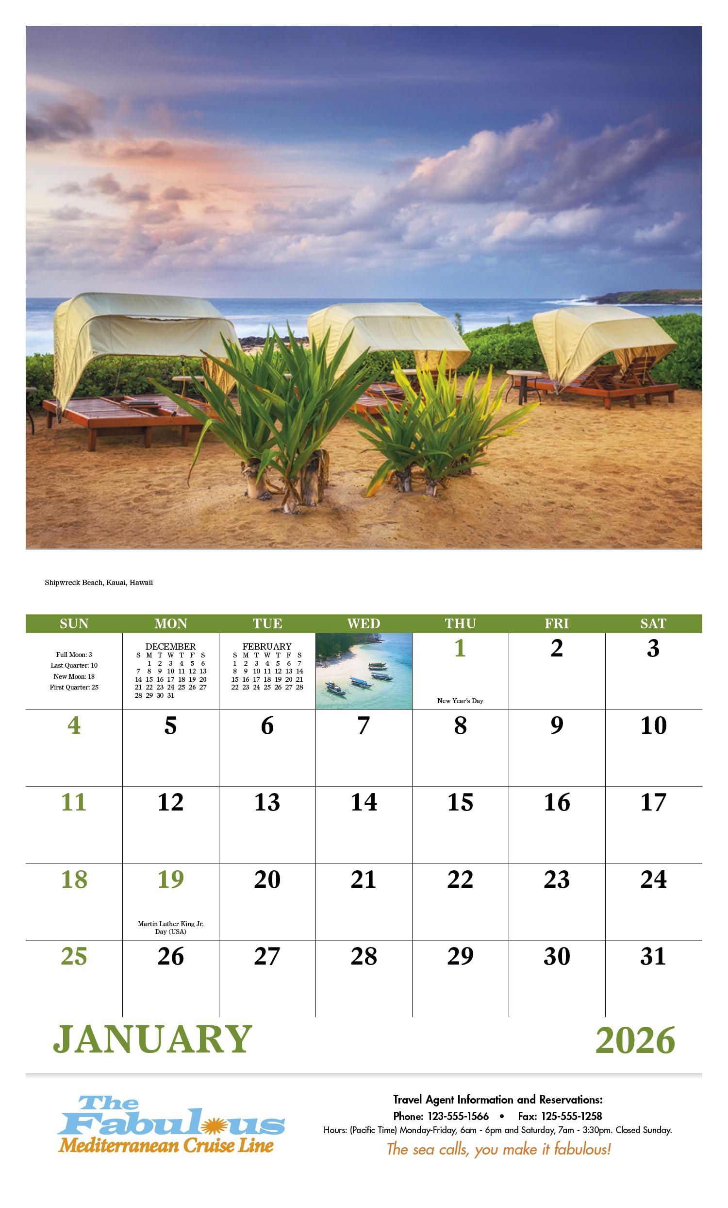 Good Value™ Beach Paradise - Stapled Calendar 2