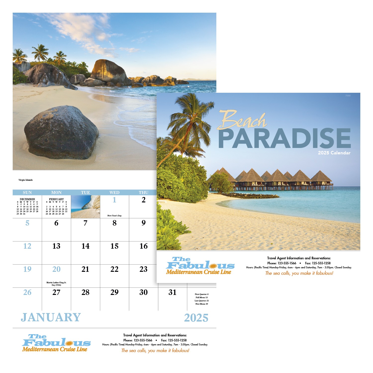 Good Value™ Beach Paradise - Stapled Calendar 2