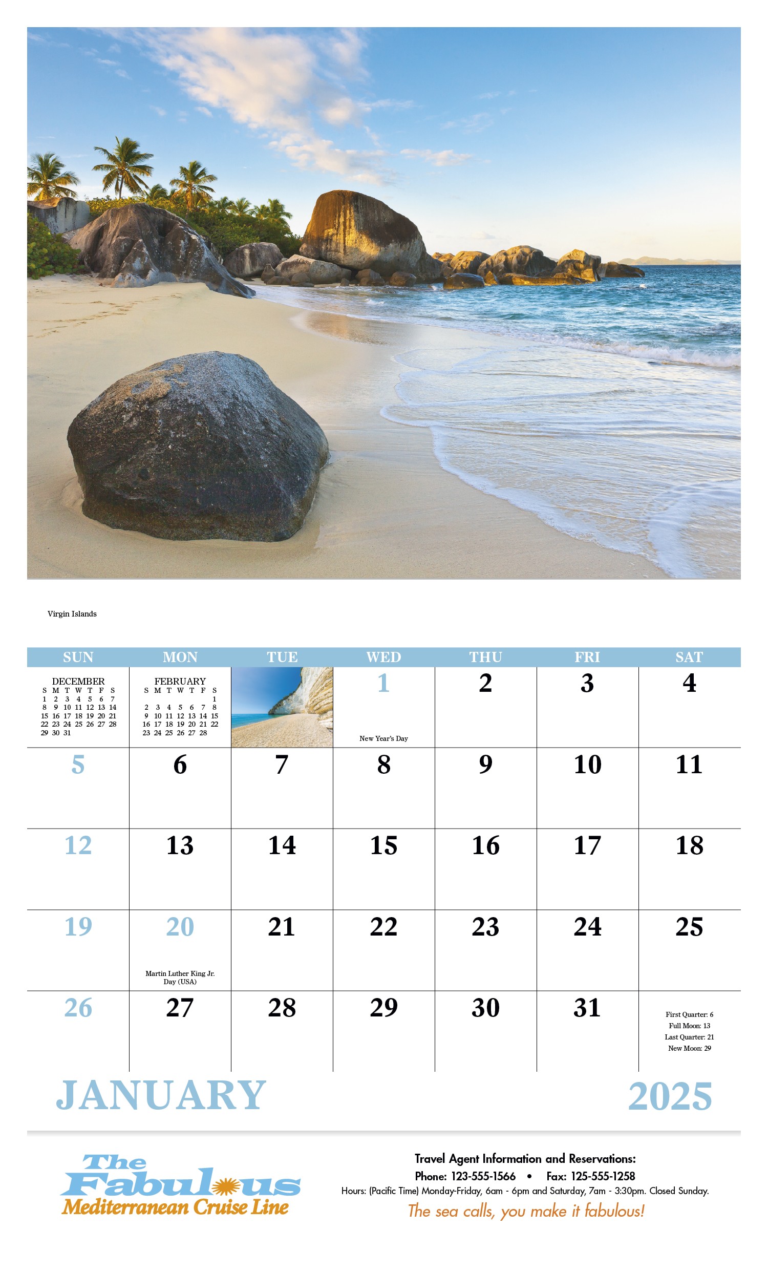Good Value™ Beach Paradise - Stapled Calendar 2