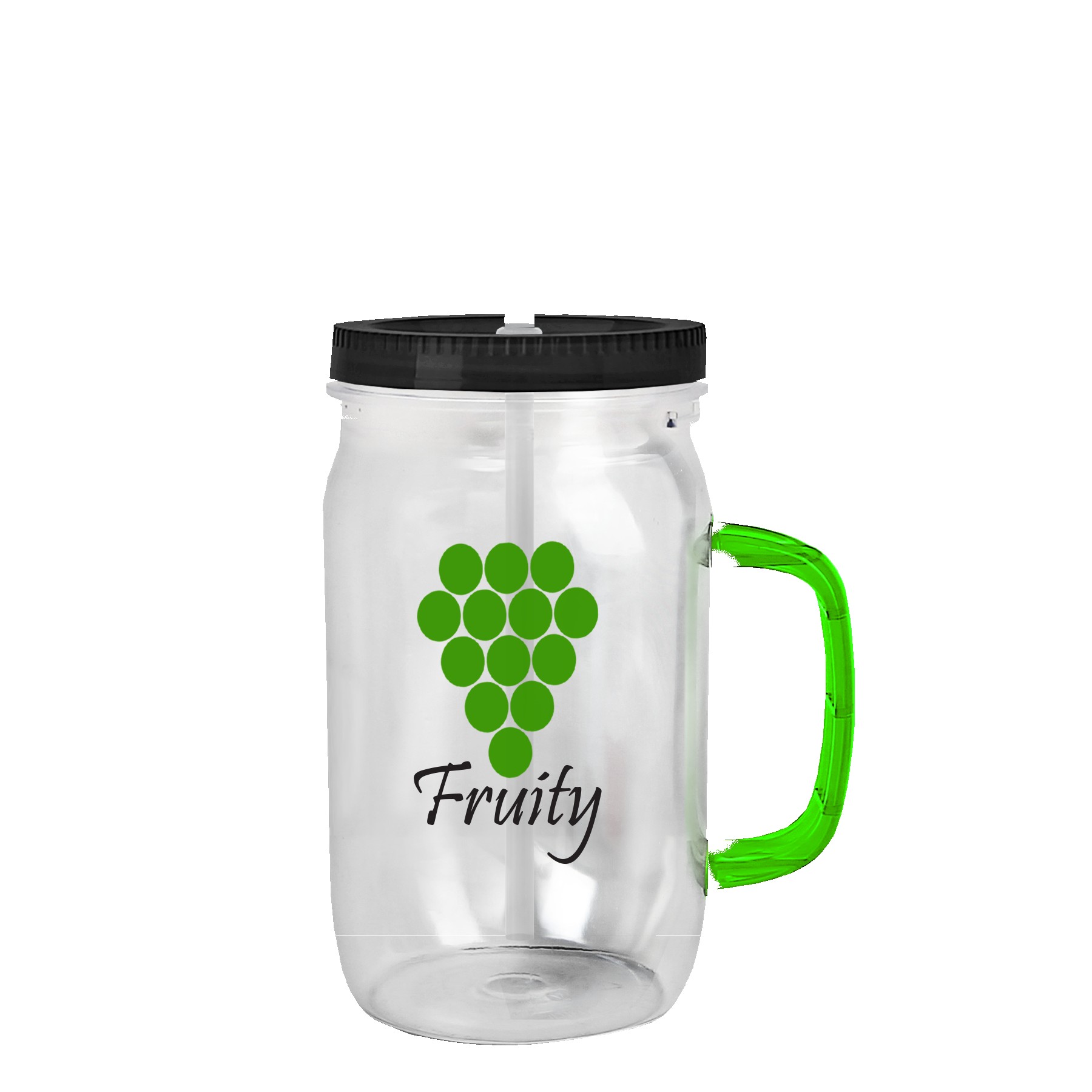 Garyline® Tritan® Mason Jar with Handle, Lid, and Straw - 27 oz. 2