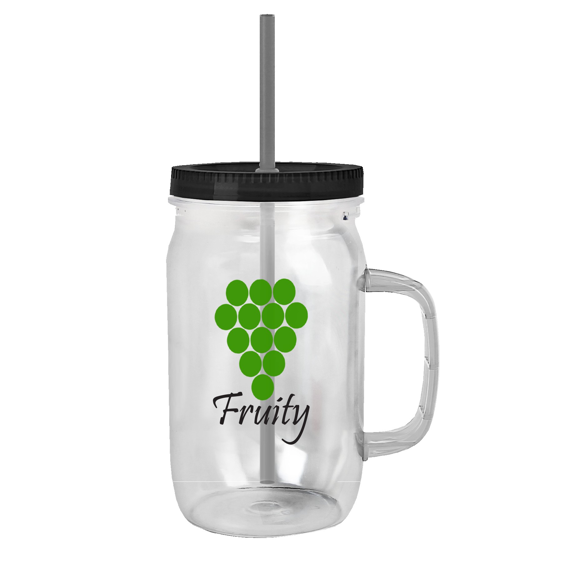 Garyline® Tritan® Mason Jar with Handle, Lid, and Straw - 27 oz. 2