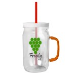 Garyline® Tritan® Mason Jar with Handle, Lid, and Straw - 27 oz. - MJ27HLS_clear_jar_white_lid_translucentred_straw_translucentorange_handle_b2c.png Garyline® Tritan® Mason Jar with Handle, Lid, and Straw - 27 oz. - MJ27HLS_clear_jar_white_lid_translucentred_straw_translucentorange_handle_b2c.png
