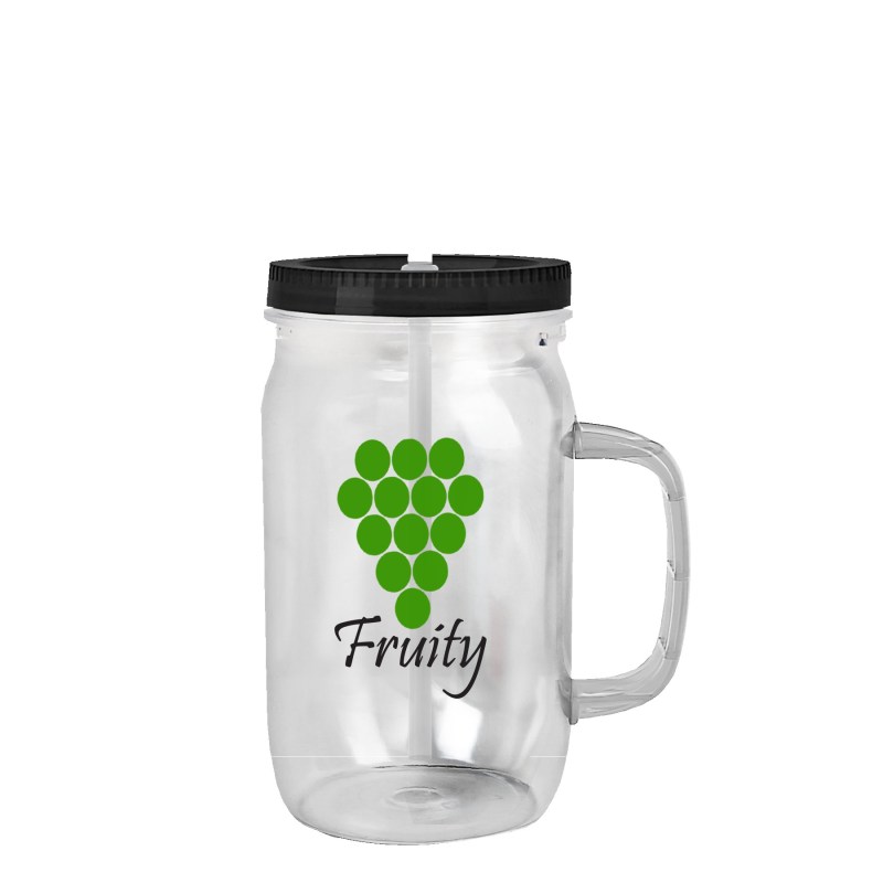 Garyline® Tritan® Mason Jar with Handle, Lid, and Straw - 27 oz. 2 Garyline® Tritan® Mason Jar with Handle, Lid, and Straw - 27 oz. 2