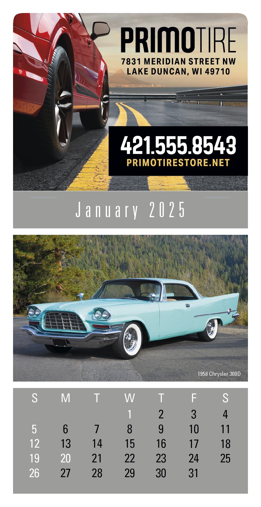 Triumph® Calendars Press-N-Stick Full-Color Header Cruisin? Cars Calendar 2
