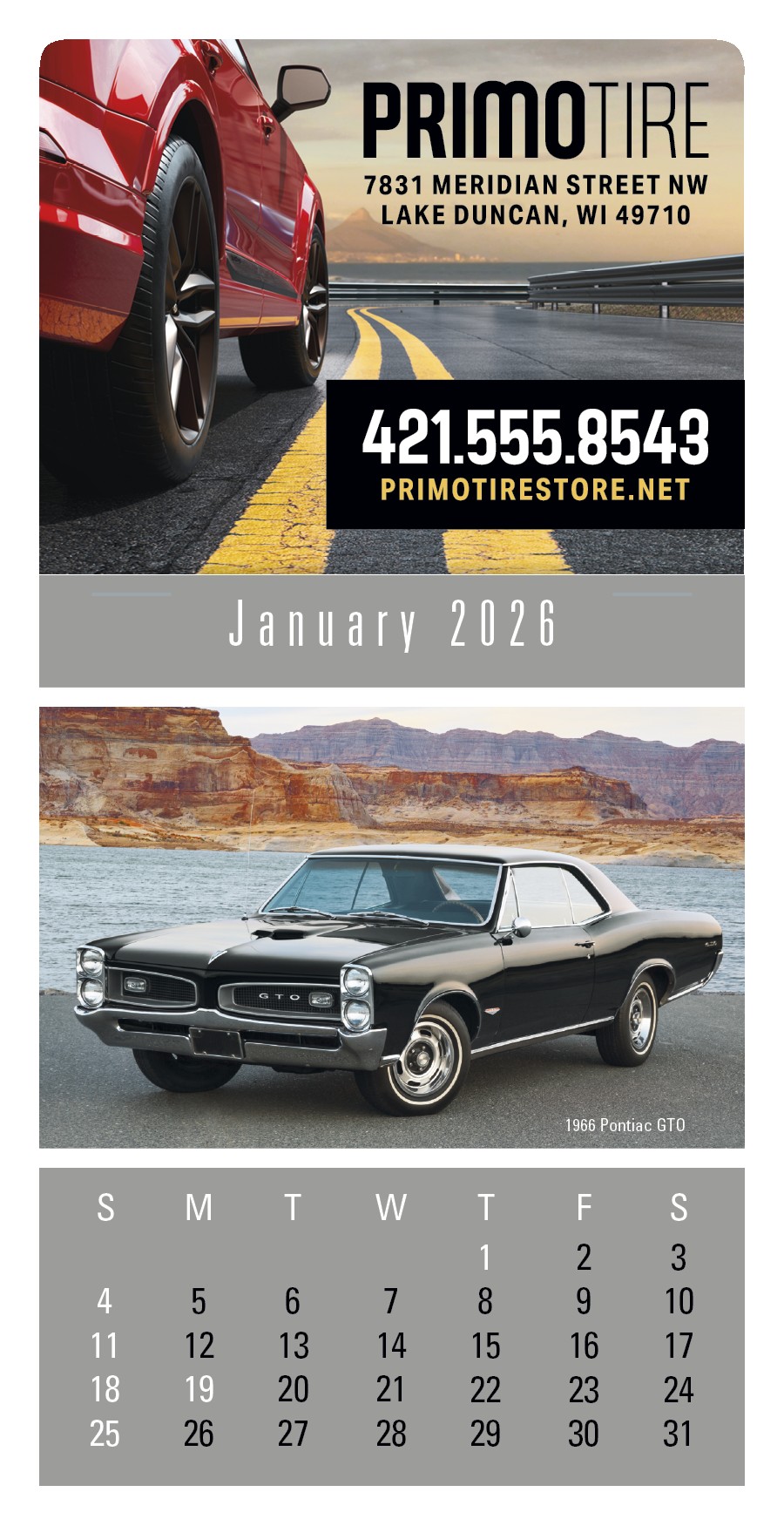 Triumph® Calendars Press-N-Stick Full-Color Header Cruisin? Cars Calendar 2
