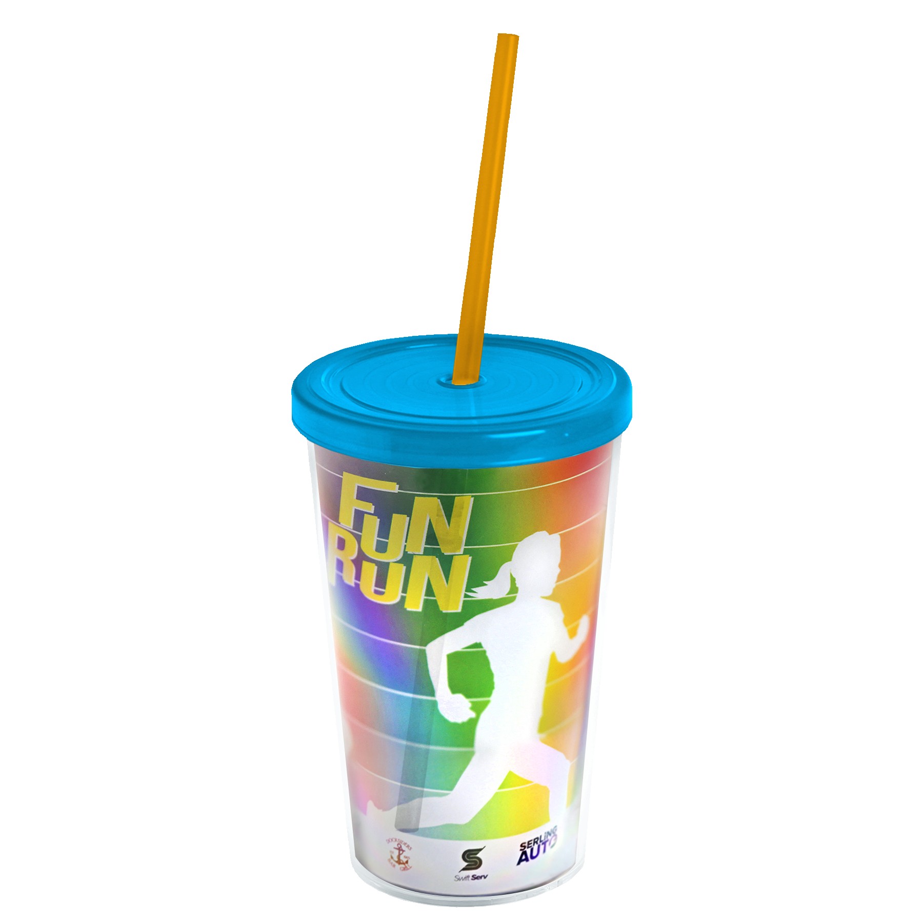 Garyline® Transparent Tumbler with Straw Lid and Full-Color Paper Insert - 16 oz. 2