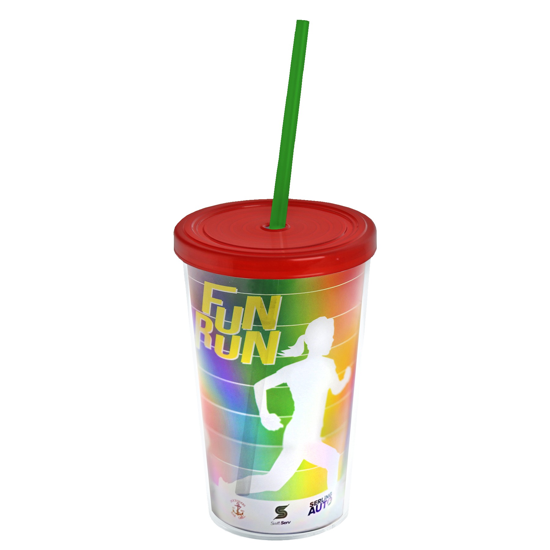 Garyline® Transparent Tumbler with Straw Lid and Full-Color Paper Insert - 16 oz. 2