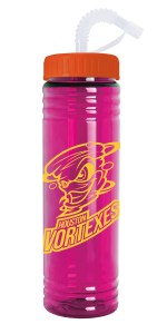 Garyline® Slim Fit Water Bottle With Straw Lid - 24 oz. - 46387 violet-white image Garyline® Slim Fit Water Bottle With Straw Lid - 24 oz. - 46387 violet-white image