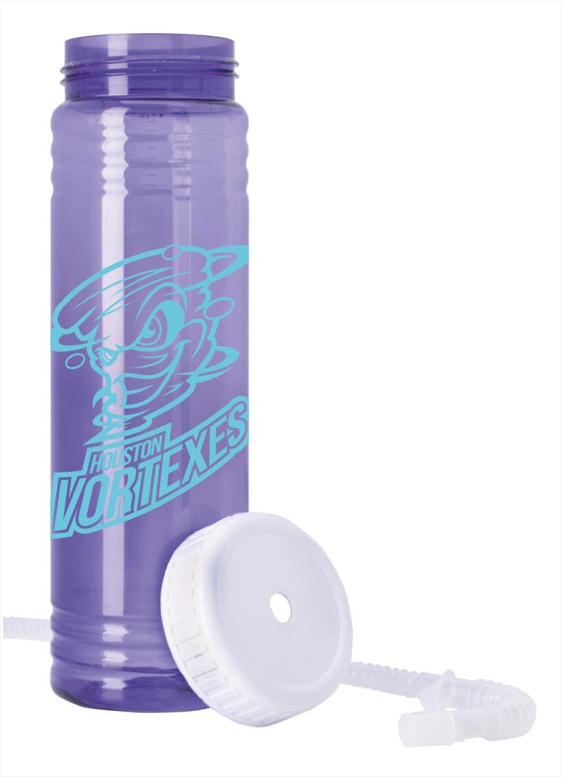 Garyline® Slim Fit Water Bottle With Straw Lid - 24 oz. 2 Garyline® Slim Fit Water Bottle With Straw Lid - 24 oz. 2