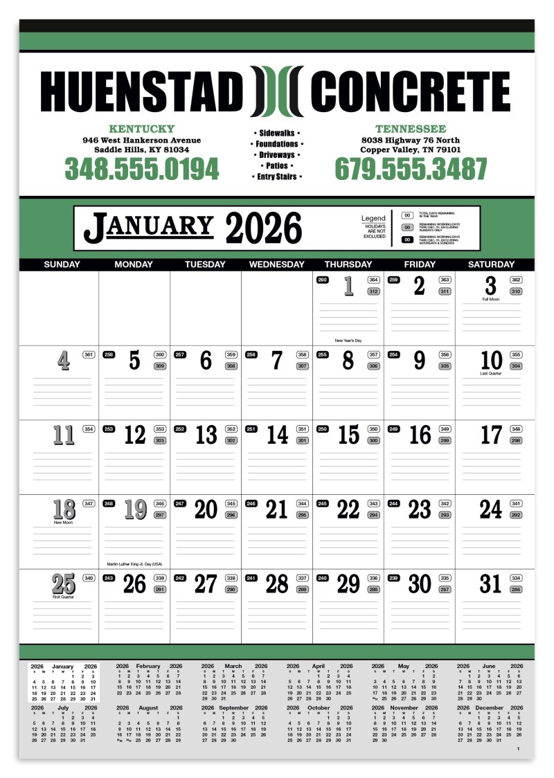 Skinner & Kennedy™ Contractor%27s 13-Sheet Calendar 2 Skinner & Kennedy™ Contractor%27s 13-Sheet Calendar 2