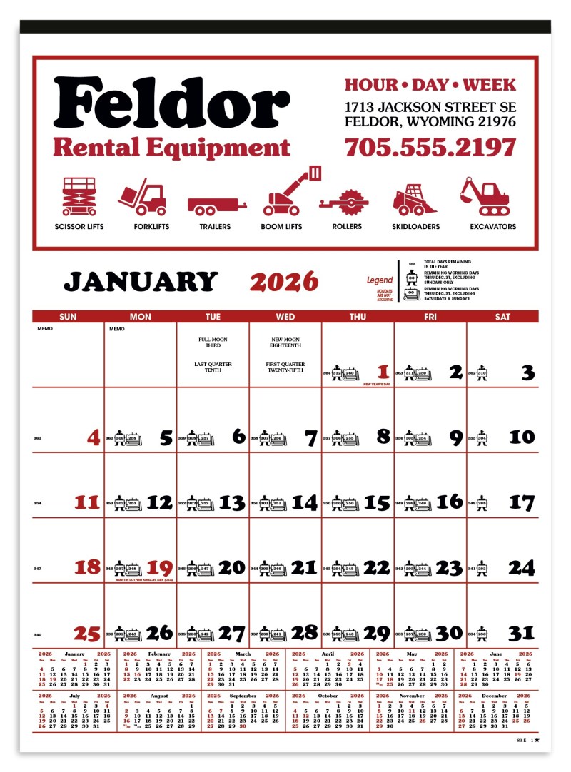 Skinner & Kennedy® Contractor's 12-Sheet Calendar 2 Skinner & Kennedy® Contractor's 12-Sheet Calendar 2