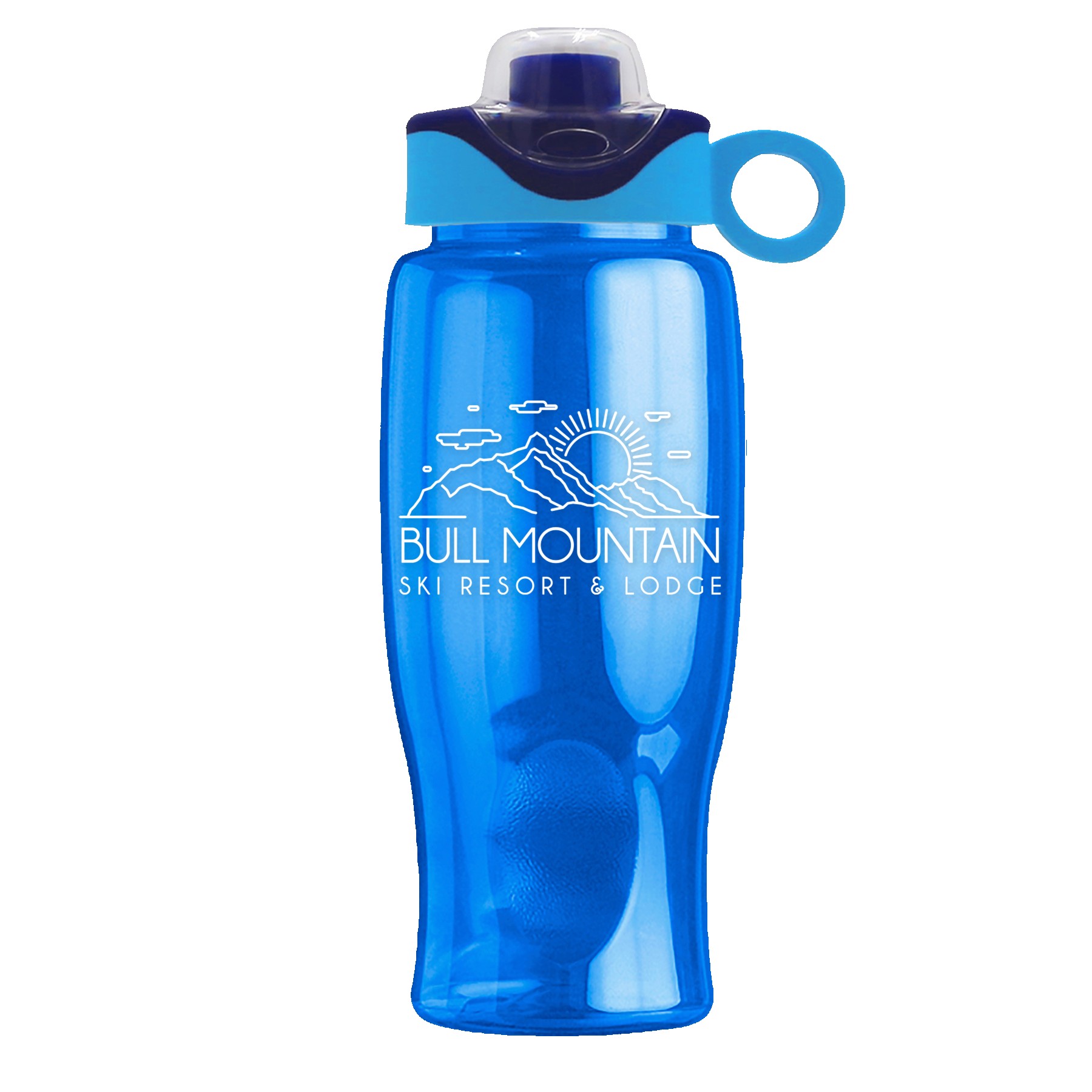 Garyline® Poly+ Bottle with Two-Tone Drink-Thru Lid with Silicone Loop - 27 oz. 2