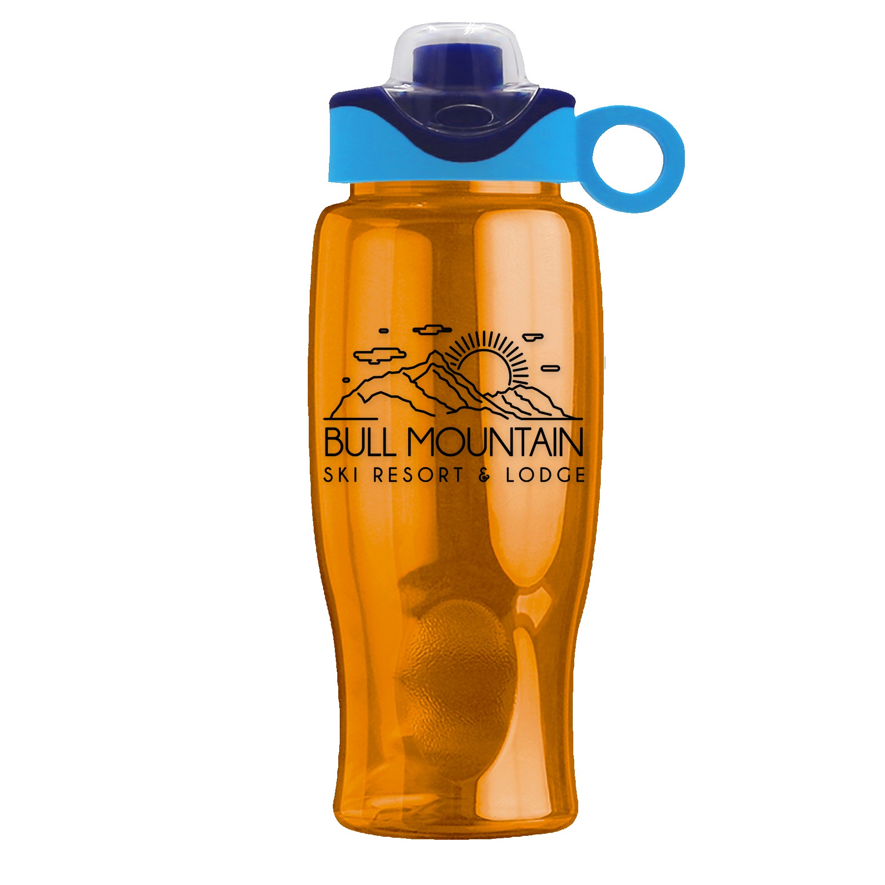 Garyline® Poly+ Bottle with Two-Tone Drink-Thru Lid with Silicone Loop - 27 oz. 2