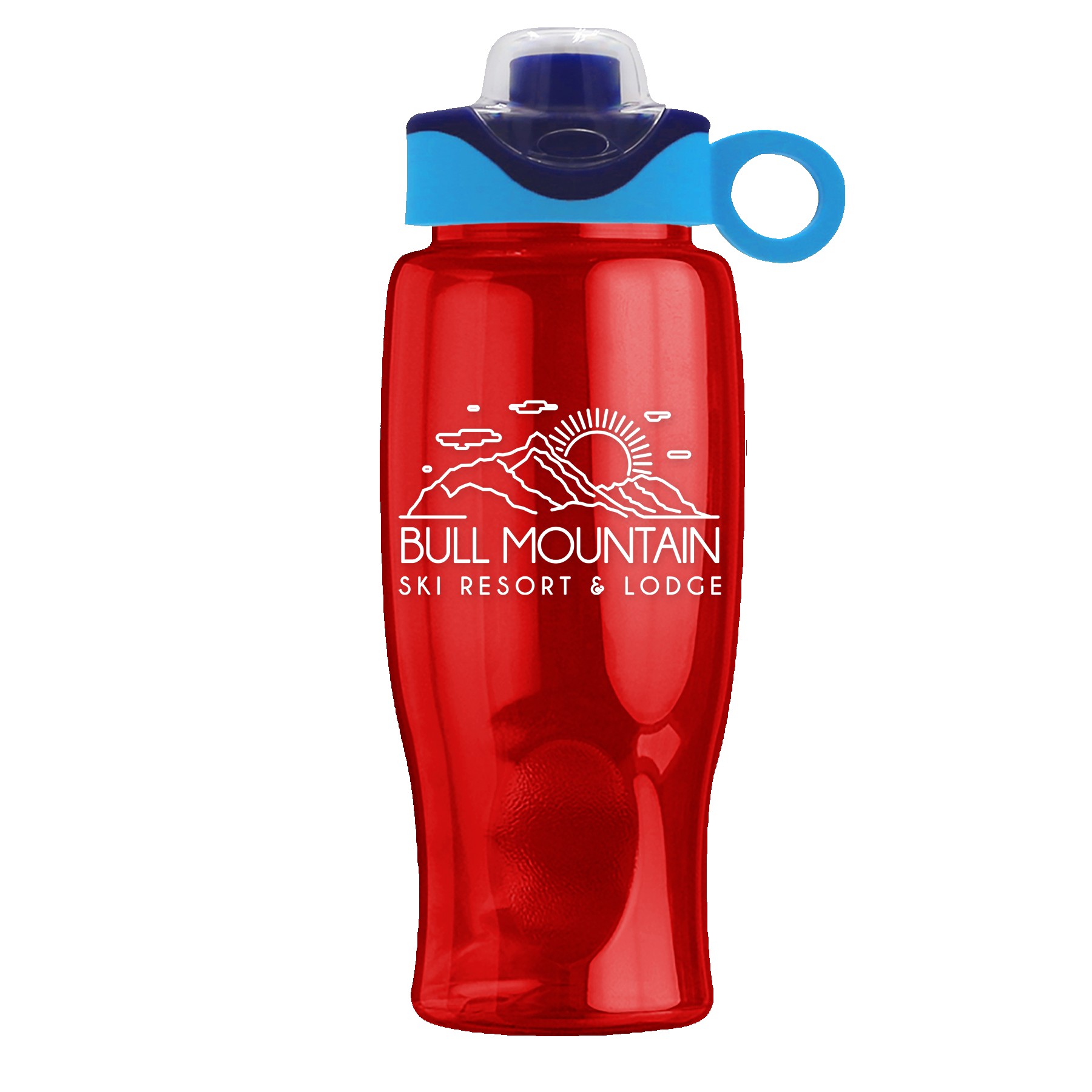 Garyline® Poly+ Bottle with Two-Tone Drink-Thru Lid with Silicone Loop - 27 oz. 2