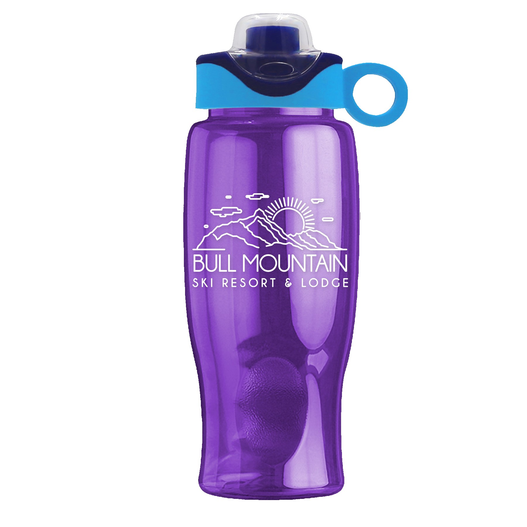 Garyline® Poly+ Bottle with Two-Tone Drink-Thru Lid with Silicone Loop - 27 oz. 2