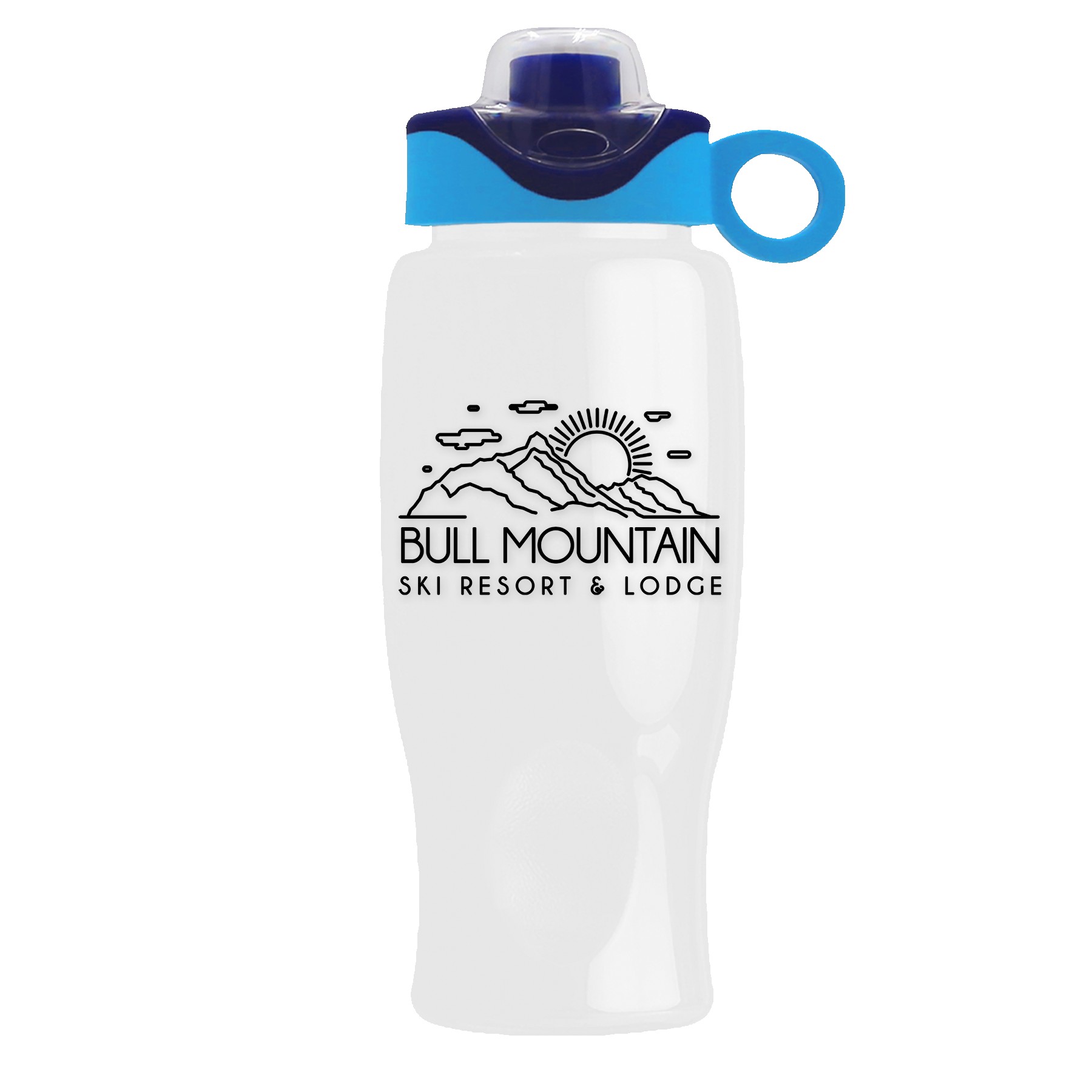 Garyline® Poly+ Bottle with Two-Tone Drink-Thru Lid with Silicone Loop - 27 oz. 2
