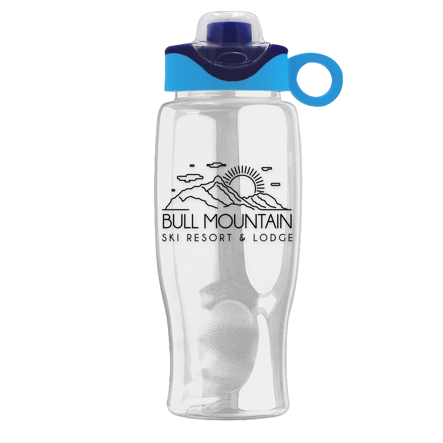 Garyline® Poly+ Bottle with Two-Tone Drink-Thru Lid with Silicone Loop - 27 oz. 2