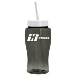 18 Oz. Pure-Poly Junior Sports Bottle w/Straw Lid - Transparent Smoke Gray/White Lid 18 Oz. Pure-Poly Junior Sports Bottle w/Straw Lid - Transparent Smoke Gray/White Lid