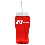18 Oz. Pure-Poly Junior Sports Bottle w/Straw Lid - Transparent Red/White Lid 18 Oz. Pure-Poly Junior Sports Bottle w/Straw Lid - Transparent Red/White Lid