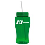 18 Oz. Pure-Poly Junior Sports Bottle w/Straw Lid - Transparent Green/White Lid 18 Oz. Pure-Poly Junior Sports Bottle w/Straw Lid - Transparent Green/White Lid