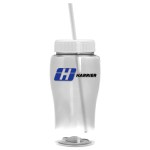 18 Oz. Pure-Poly Junior Sports Bottle w/Straw Lid - Clear with White lid 18 Oz. Pure-Poly Junior Sports Bottle w/Straw Lid - Clear with White lid