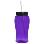 18 Oz. Pure-Poly Junior Sports Bottle w/Straw Lid - Transparent Violet Purple/Black 18 Oz. Pure-Poly Junior Sports Bottle w/Straw Lid - Transparent Violet Purple/Black