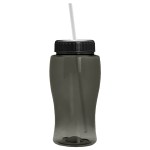 18 Oz. Pure-Poly Junior Sports Bottle w/Straw Lid - Transparent Smoke/Black 18 Oz. Pure-Poly Junior Sports Bottle w/Straw Lid - Transparent Smoke/Black