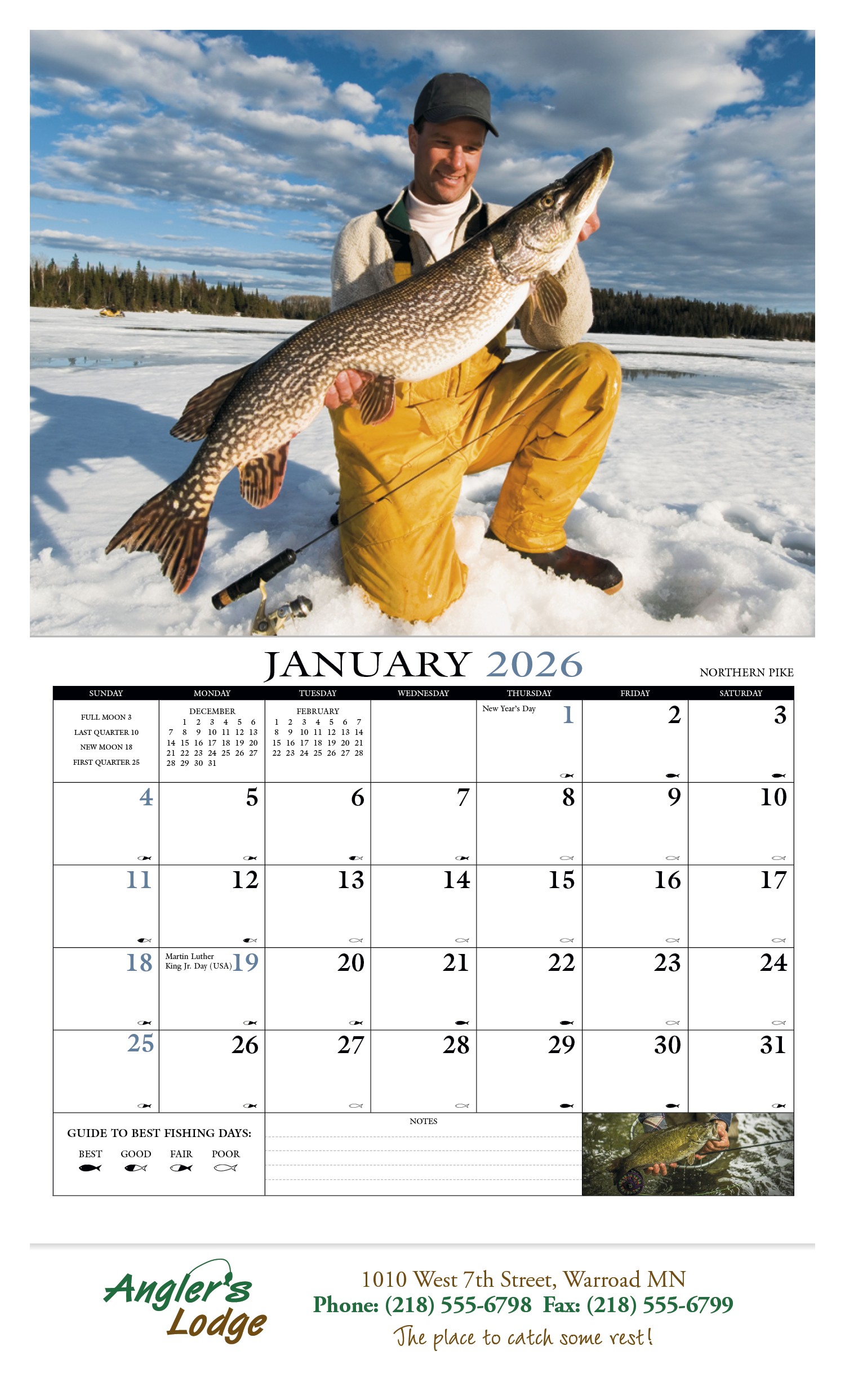 HotLine® Products Fishing Guide Appointment Calendar - Stapled 2