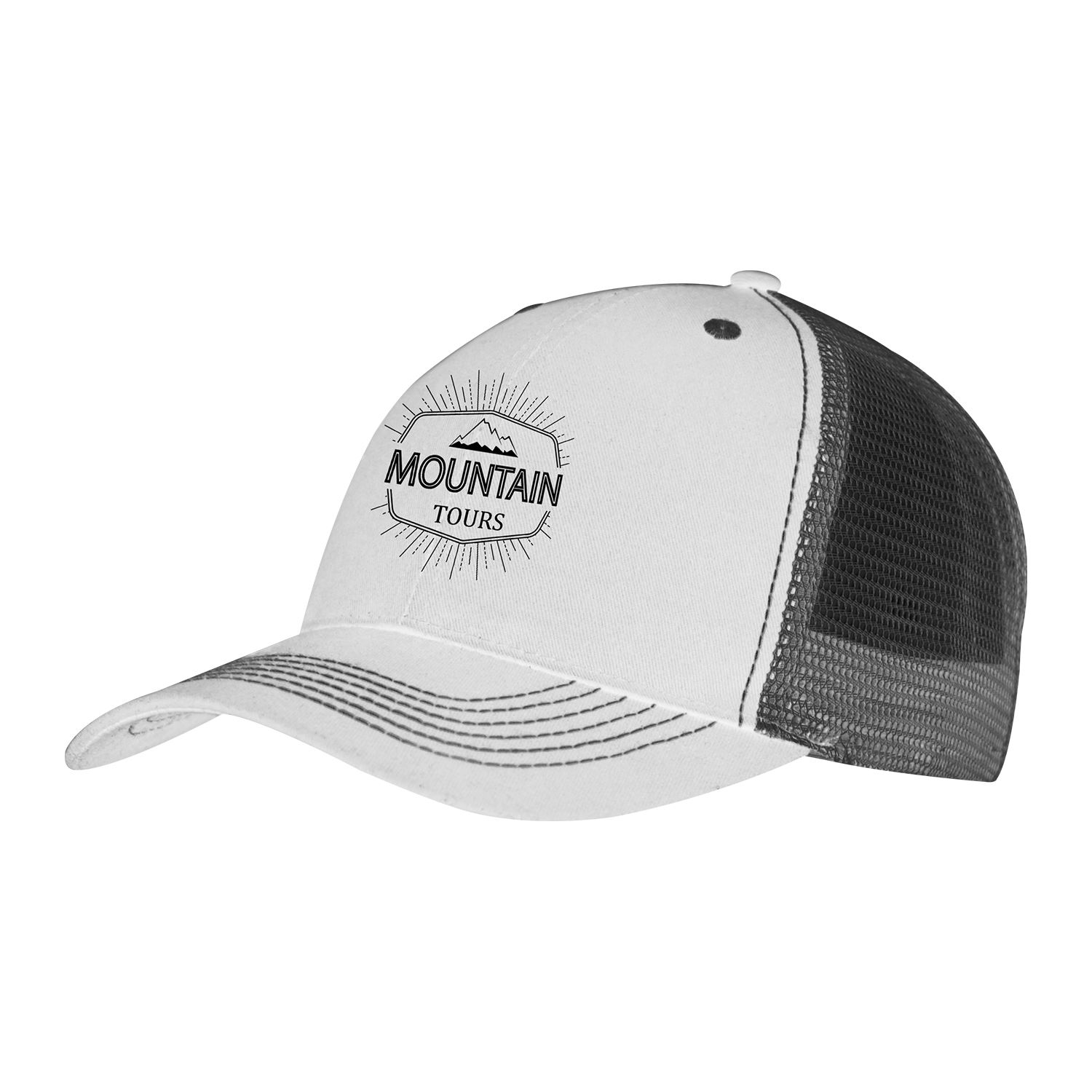 Color Accent Mesh Snapback Cap 2