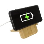 Bamboo 10W Wireless Charger with Phone Holder - phone horizontal Bamboo 10W Wireless Charger with Phone Holder - phone horizontal