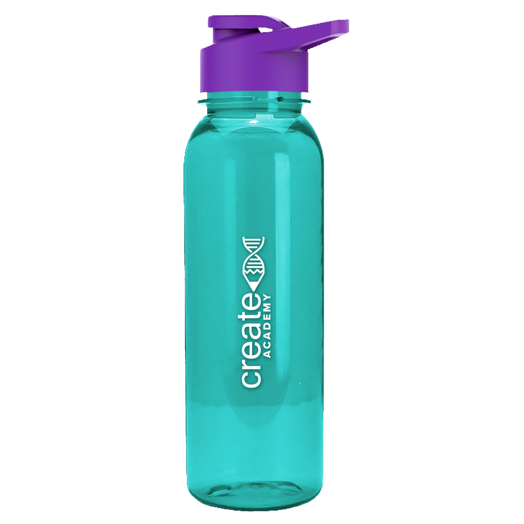 Garyline® Flat-Sided Tritan® Bottle with Drink-Thru Lid - 24 oz. 2