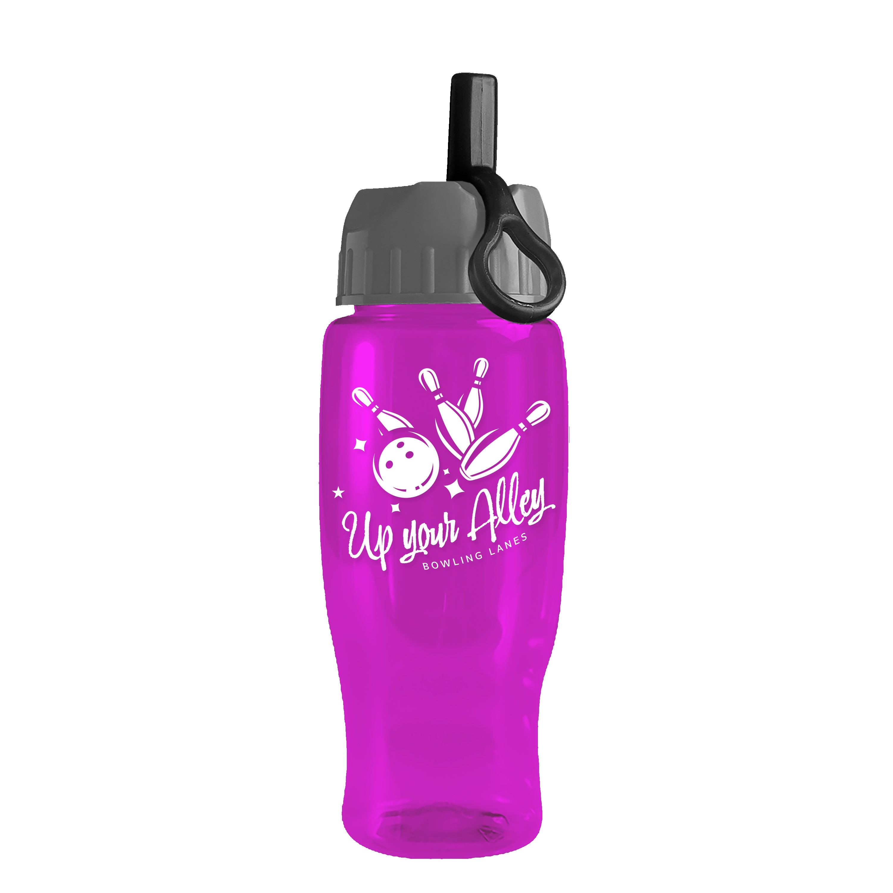 Garyline® Poly+ Recycled Bottle with Ring-Straw Lid - 27 oz. 2