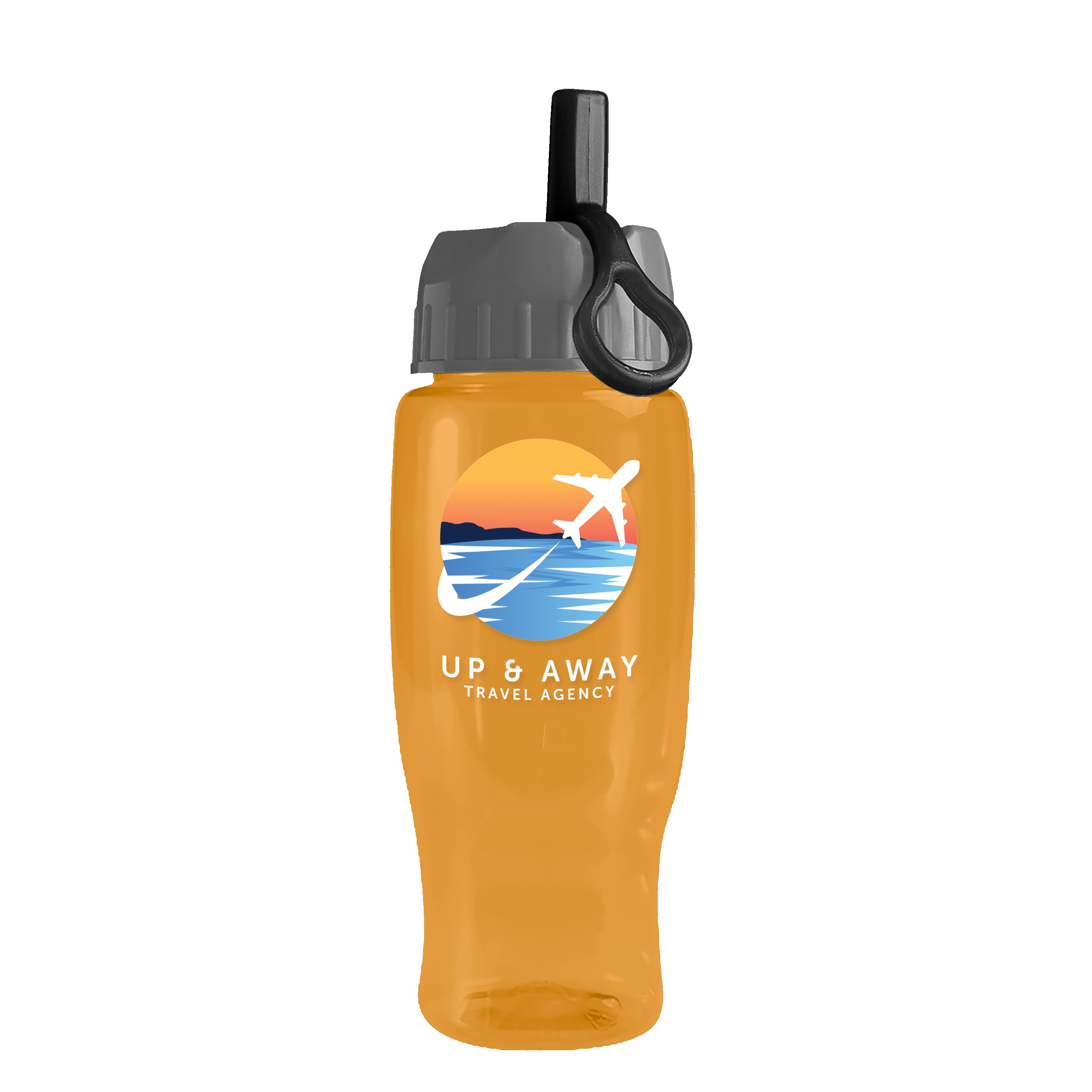 Garyline® Poly+ Recycled Bottle with Ring-Straw Lid - 27 oz. 2