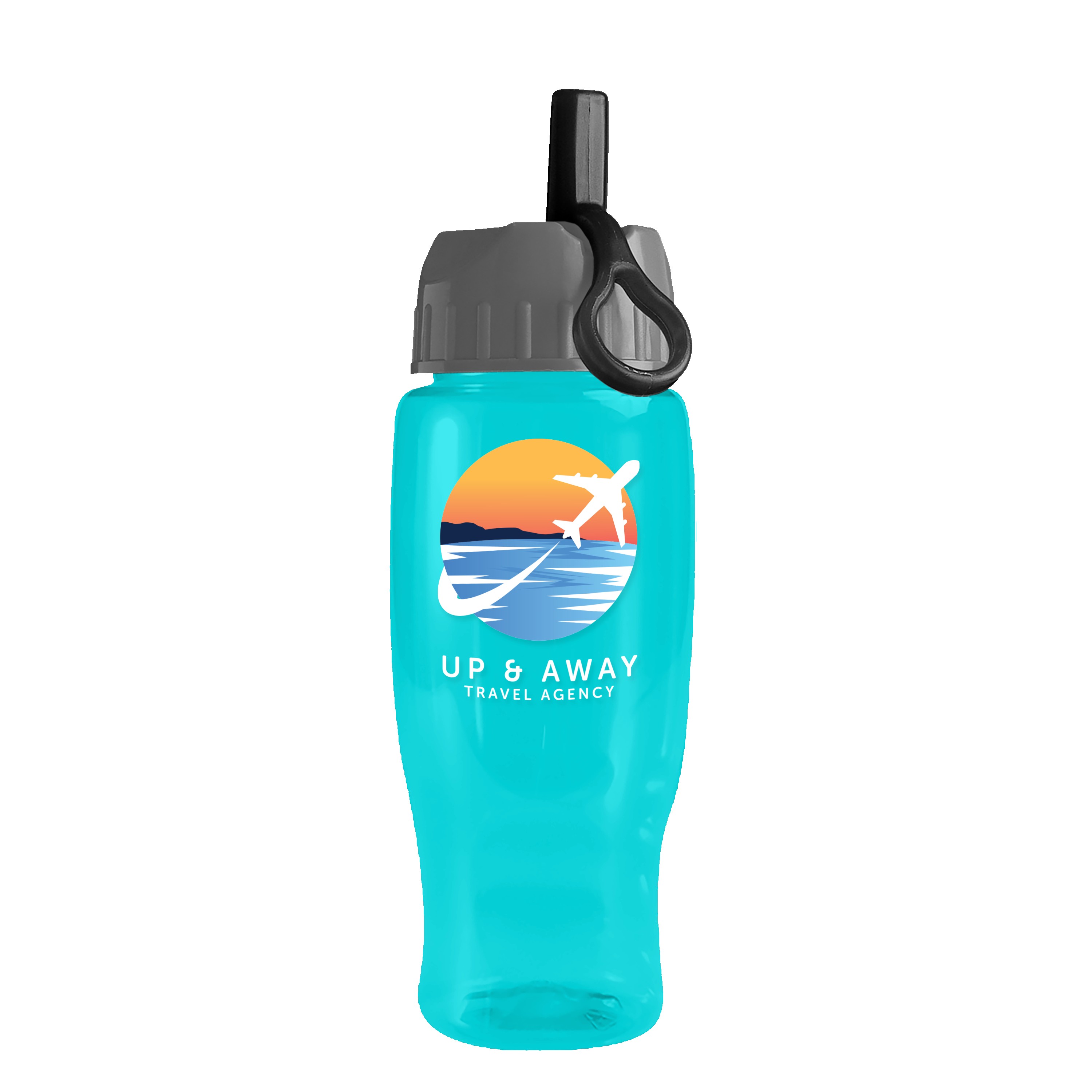 Garyline® Poly+ Recycled Bottle with Ring-Straw Lid - 27 oz. 2