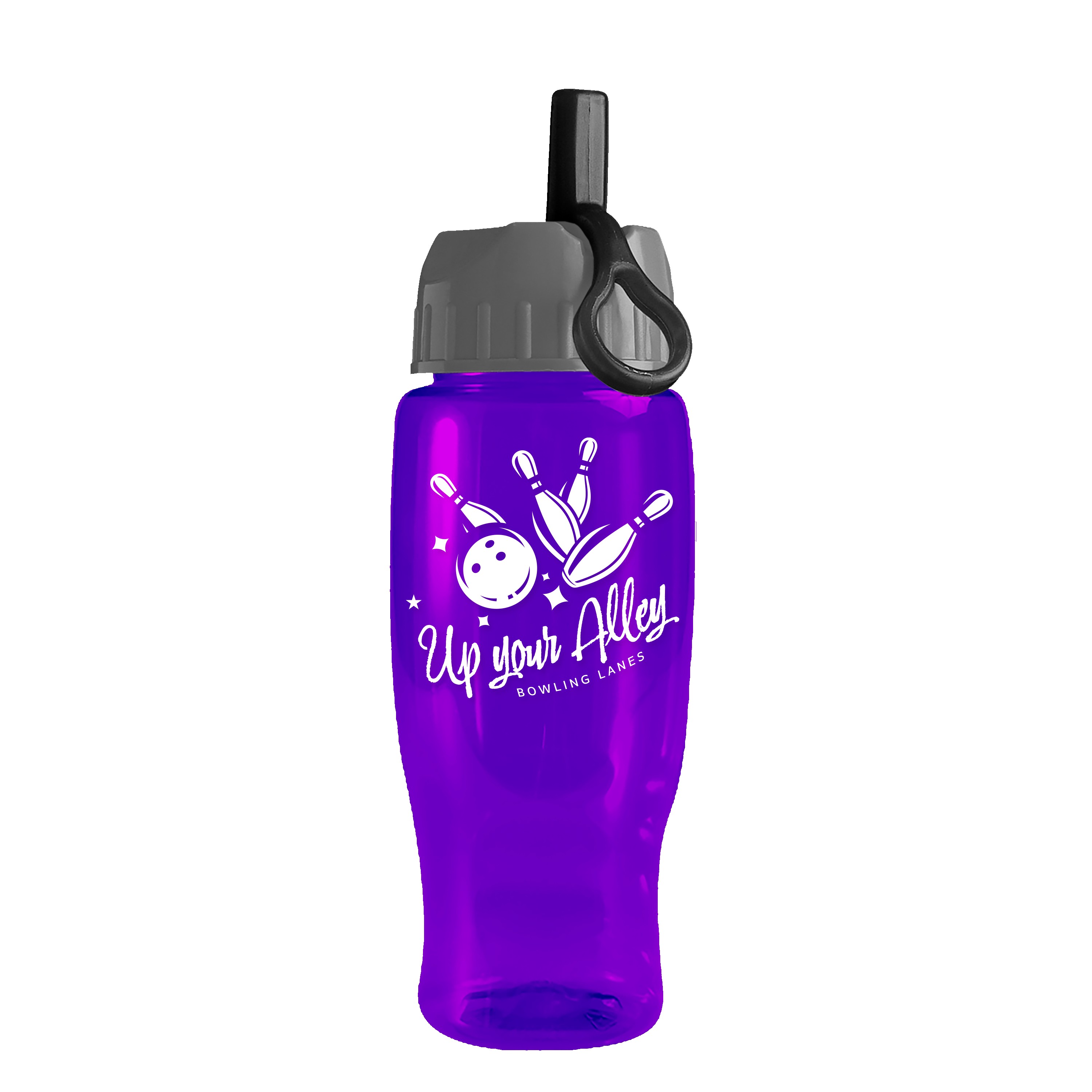 Garyline® Poly+ Recycled Bottle with Ring-Straw Lid - 27 oz. 2