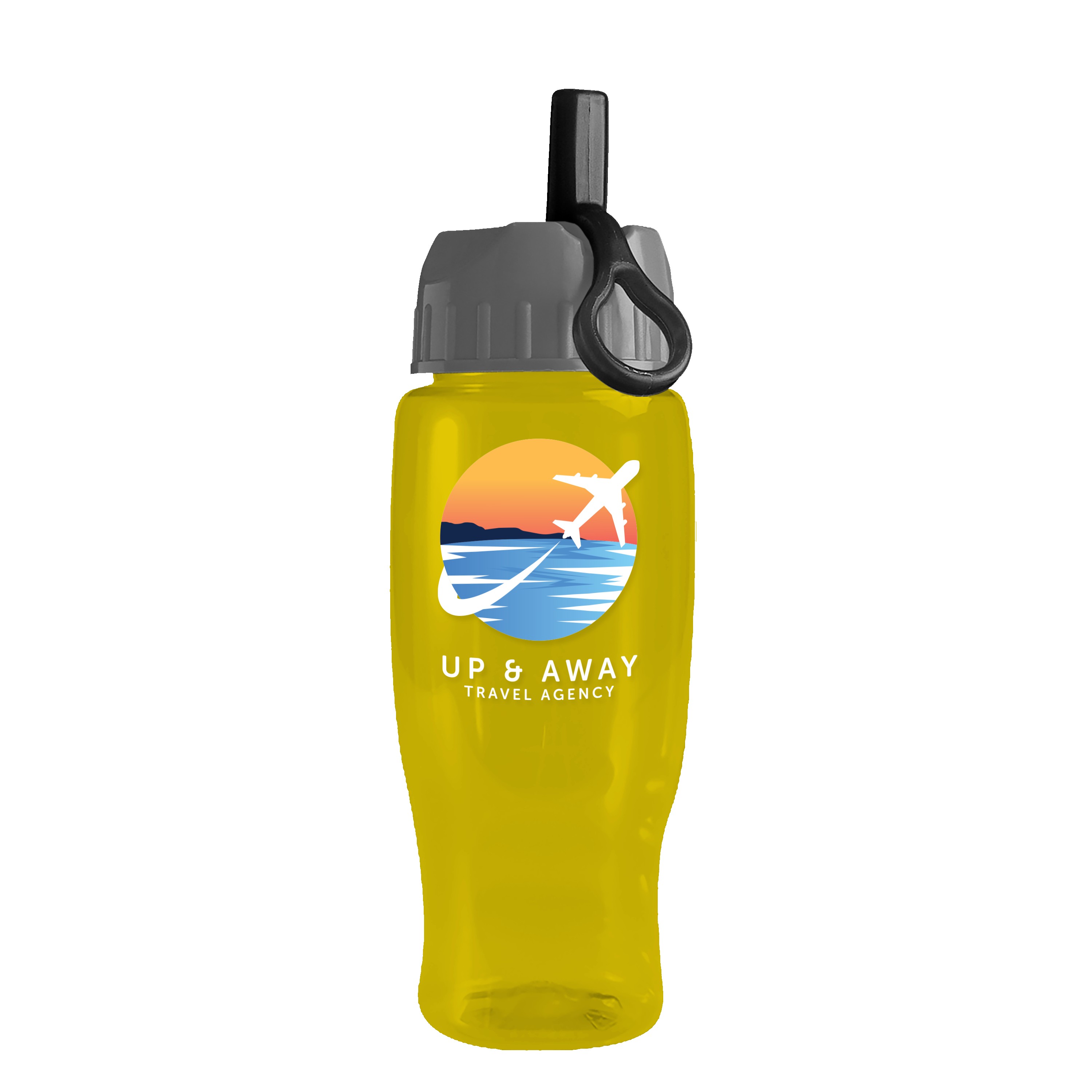 Garyline® Poly+ Recycled Bottle with Ring-Straw Lid - 27 oz. 2