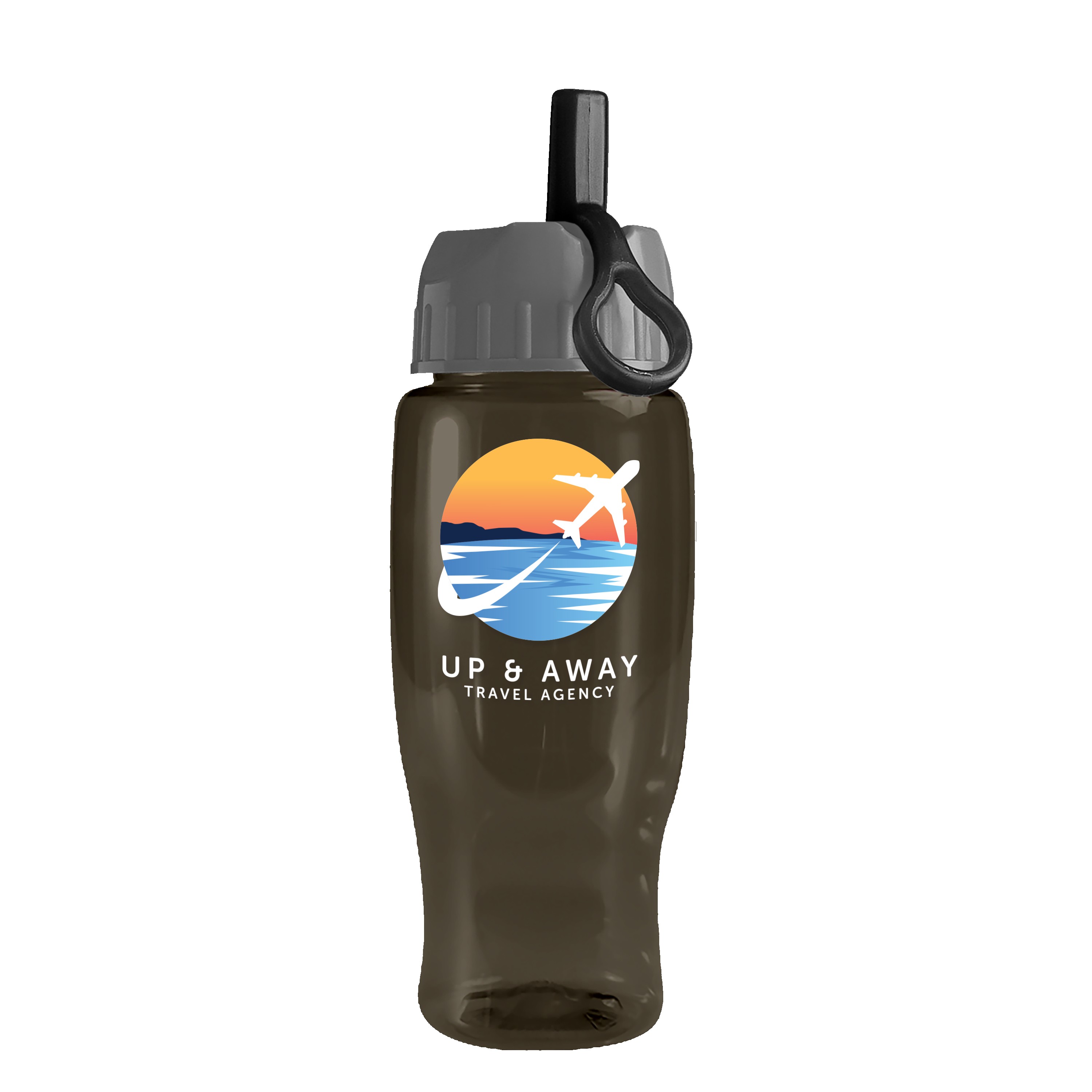 Garyline® Poly+ Recycled Bottle with Ring-Straw Lid - 27 oz. 2