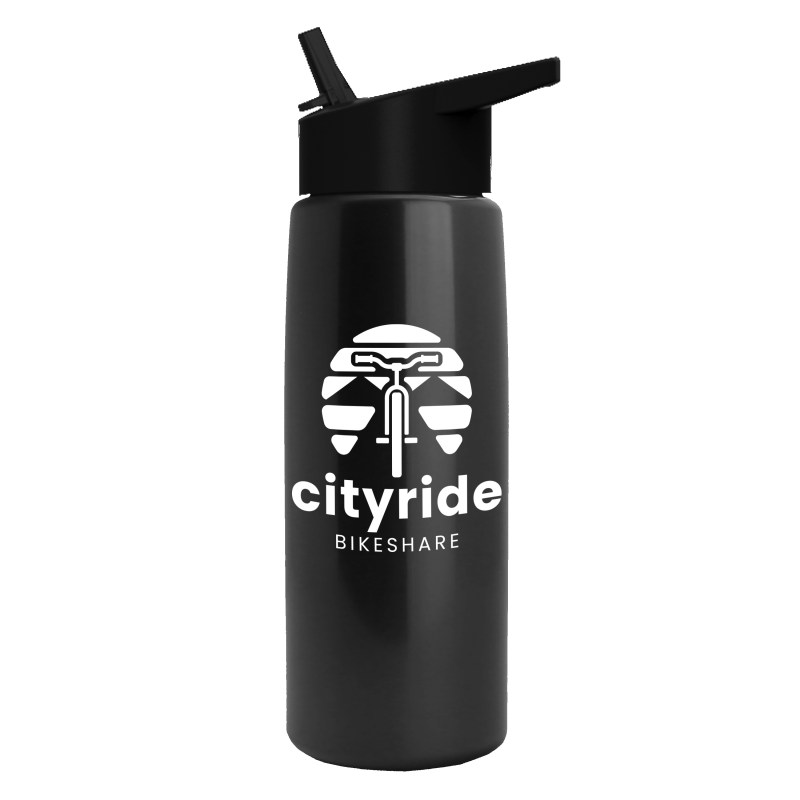 Garyline® Flair Tritan® Metallike Bottle with Flip-Straw Lid - 26 oz. 2 Garyline® Flair Tritan® Metallike Bottle with Flip-Straw Lid - 26 oz. 2