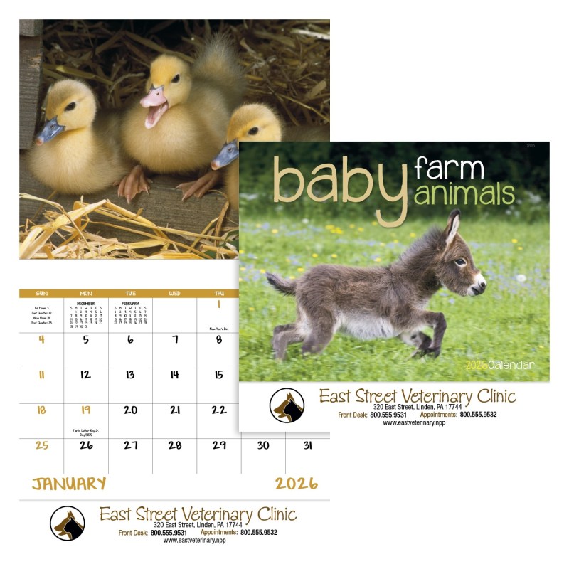 Good Value™ Baby Farm Animals - Stapled Calendar 2 Good Value™ Baby Farm Animals - Stapled Calendar 2
