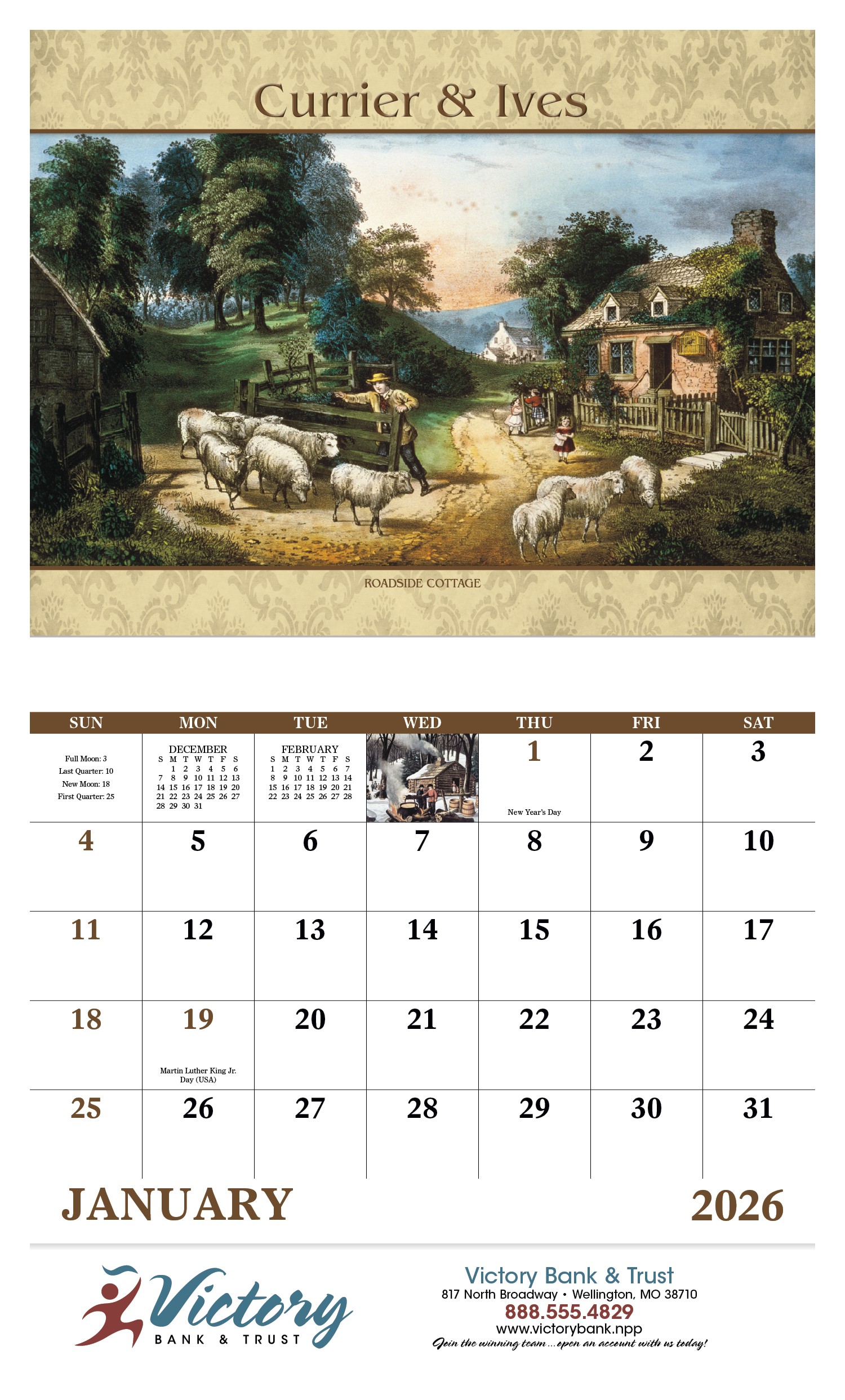 Good Value™ Currier & Ives - Stapled Calendar 2