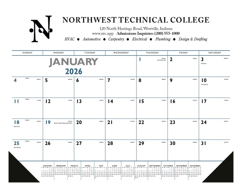 Triumph® Calendars Blue & Black Desk Pad with Vinyl Corners 2 Triumph® Calendars Blue & Black Desk Pad with Vinyl Corners 2