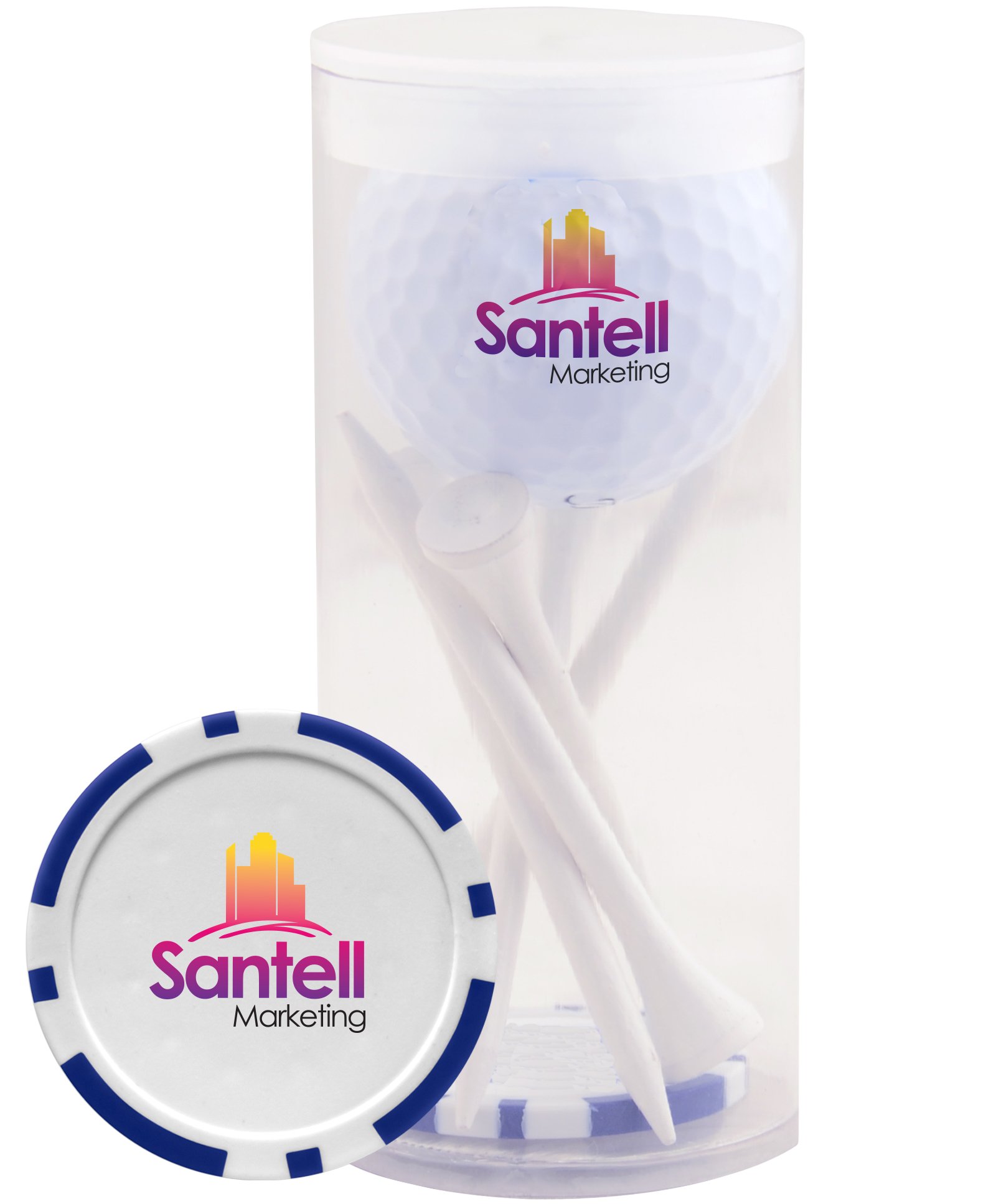 1-Ball 5-Tee Par Pack w/Poker Chip Ball Marker 2