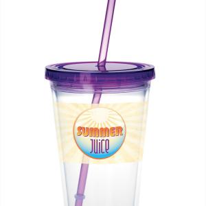 Clear Tumbler with Colored Lid - 18 oz. 2 Clear Tumbler with Colored Lid - 18 oz. 2