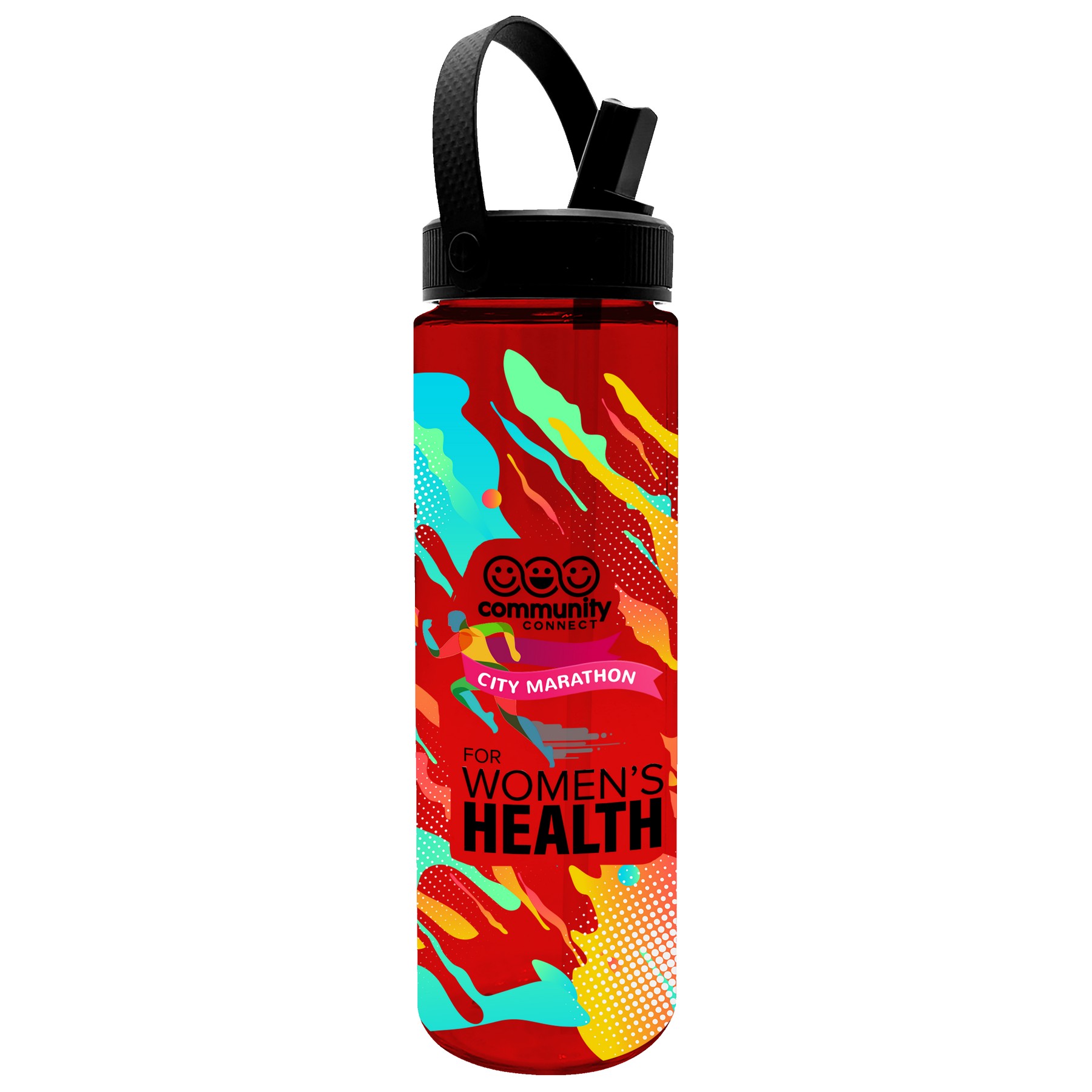 Garyline® Freedom Tritan® Bottle with Flip-Straw, Swivel-Handle Lid - 28 oz. 2