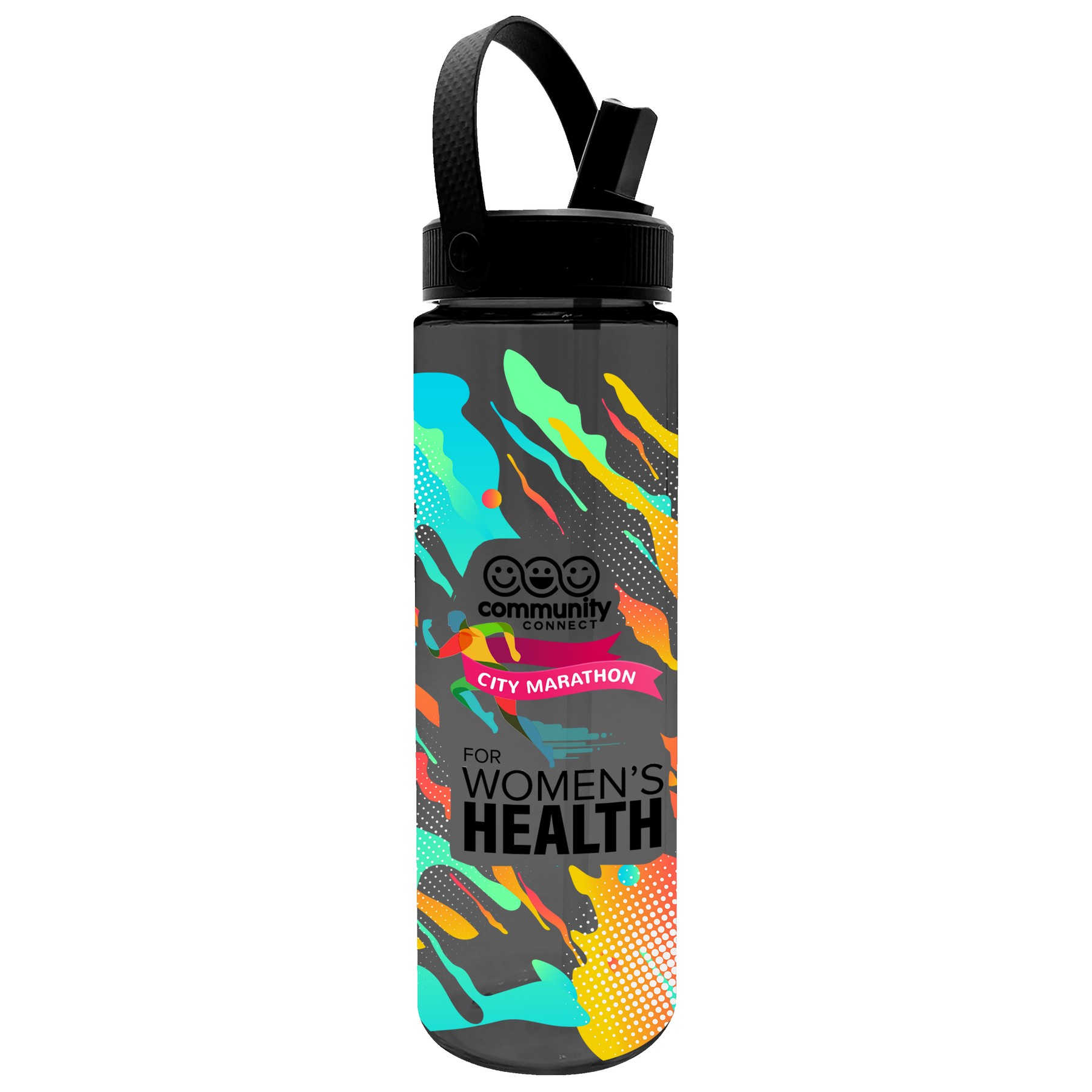 Garyline® Freedom Tritan® Bottle with Flip-Straw, Swivel-Handle Lid - 28 oz. 2
