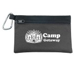 Garyline® Two-Tone Polyester Zip Pouch with Carabiner 2 Garyline® Two-Tone Polyester Zip Pouch with Carabiner 2
